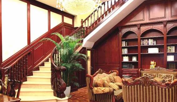 青岛市南区台湾花园别墅定制安装实木楼梯